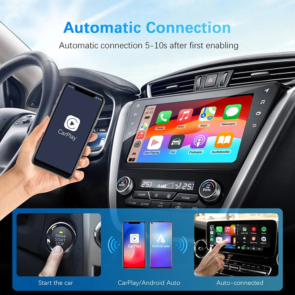 Ασύρματος Αντάπτορας CarPlay & Android Auto 2 σε 1 (Έκδοση 2025)